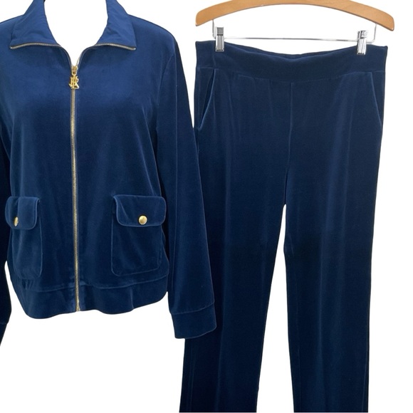 Lauren Ralph Lauren Blue Velour Jacket & Pants Size XL - Picture 12 of 12